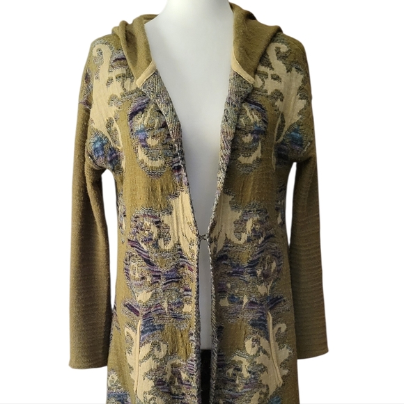 Free People Sweaters - FREE PEOPLE AFTER THE STORM LONG HOODED JACQUARD SWEATER